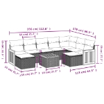 Set Divano da Giardino 10 pz con Cuscini Beige in Polyrattan