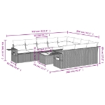 Set Divani da Giardino 11 pz con Cuscini in Polyrattan Nero