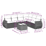 Set Divani da Giardino 7 pz con Cuscini Grigio in Polyrattan