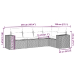 Set Divano da Giardino 5pz con Cuscini Grigio Chiaro Polyrattan