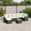 Set Divani da Giardino con Cuscini 8 pz Nero in Polyrattan