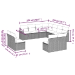 Set Divani da Giardino 11 pz con Cuscini Beige in Polyrattan