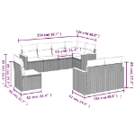 Set Divano da Giardino 8 pz con Cuscini Beige in Polyrattan