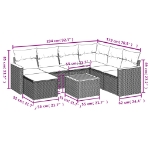 Set Divano da Giardino 8 pz con Cuscini Beige in Polyrattan