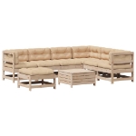Set Salotto Giardino 8 pz Cuscini Antracite Legno Massello Pino