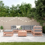 Set Divani Giardino 8 pz con Cuscini Legno Massello di Douglas