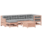Set Divani Giardino 7 pz con Cuscini Legno Massello di Douglas