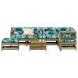 Set Divani da Giardino 8pz con Cuscini Legno Impregnato di Pino