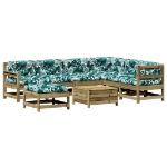 Set Divani da Giardino 8pz con Cuscini Legno Impregnato di Pino