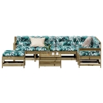 Set Divani da Giardino 8pz con Cuscini Legno Impregnato di Pino