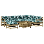 Set Divani da Giardino 8pz con Cuscini Legno Impregnato di Pino