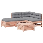 Set Divani Giardino 5 pz con Cuscini Legno Massello di Douglas
