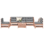 Set Divani Giardino 6 pz con Cuscini Legno Massello di Douglas