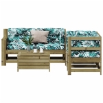Set Divani da Giardino 5pz con Cuscini Legno Impregnato di Pino