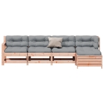 Set Divani Giardino 5 pz con Cuscini Legno Massello di Douglas