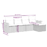 Set Divano da Giardino 5 pz con Cuscini Beige in Polyrattan