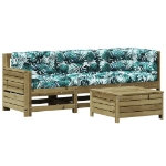 Set Divani da Giardino 4pz con Cuscini Legno Impregnato di Pino
