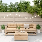 Set Divani da Giardino 4 pz con Cuscini Legno Massello di Pino