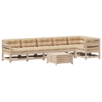 Set Salotto Giardino 7 pz Cuscini Antracite Legno Massello Pino