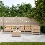 Set Salotto Giardino 7 pz Cuscini Antracite Legno Massello Pino