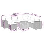 Set Divani da Giardino con Cuscini 8 pz Nero in Polyrattan
