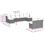 Set Divano da Giardino 9 pz con Cuscini Beige in Polyrattan