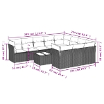 Set Divani da Giardino 11 pz con Cuscini Beige in Polyrattan