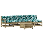 Set Divani da Giardino 6pz con Cuscini Legno Impregnato di Pino