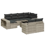 Set Divani da Giardino 11 pz con Cuscini in Polyrattan Grigio