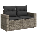 Set Divani da Giardino 11 pz con Cuscini in Polyrattan Grigio