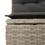 Set Divano da Giardino 5pz con Cuscini Grigio Chiaro Polyrattan
