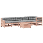 Set Divani Giardino 7 pz con Cuscini Legno Massello di Douglas