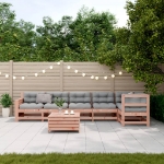 Set Divani Giardino 7 pz con Cuscini Legno Massello di Douglas