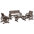 Set Salotto da Giardino 4 pz in Legno Massello di Abete