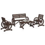 Set Salotto da Giardino 4 pz in Legno Massello di Abete