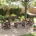 Set Salotto da Giardino 4 pz in Legno Massello di Abete