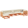 Set Divani Giardino 7 pz con Cuscini Marrone Cera Massello Pino