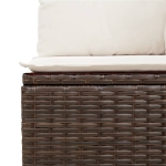 Set Divani da Giardino 11 pz con Cuscini Polyrattan Marrone