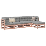 Set Divani Giardino 5 pz Cuscini Legno Massello Abete Douglas