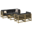 Set Divani da Giardino 6 pz in Legno Impregnato di Pino