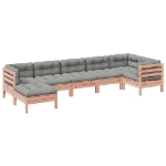 Set Divani Giardino 7 pz Cuscini Legno Massello Abete Douglas