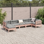 Set Divani Giardino 7 pz Cuscini Legno Massello Abete Douglas