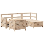 Set Divani da Giardino 5 pz in Legno Massello di Pino