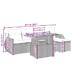 Set Divano da Giardino 6 pz con Cuscini Beige in Polyrattan