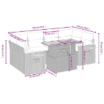 Set Divani da Giardino 7 pz con Cuscini Beige in Polyrattan