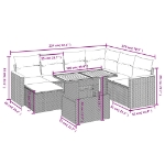 Set Divano da Giardino 8 pz con Cuscini Beige in Polyrattan