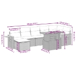 Set Divano da Giardino 8 pz con Cuscini Beige in Polyrattan