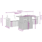 Set Divano da Giardino 5 pz con Cuscini Beige in Polyrattan