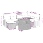 Set Divano da Giardino 8 pz con Cuscini Beige in Polyrattan