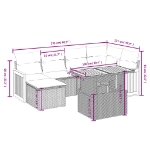 Set Divani da Giardino 7 pz con Cuscini Beige in Polyrattan